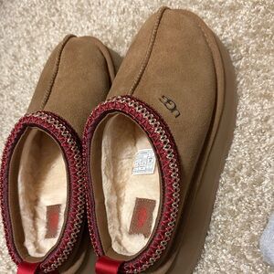 UGG Platform Tasman Slippers with Red Accent